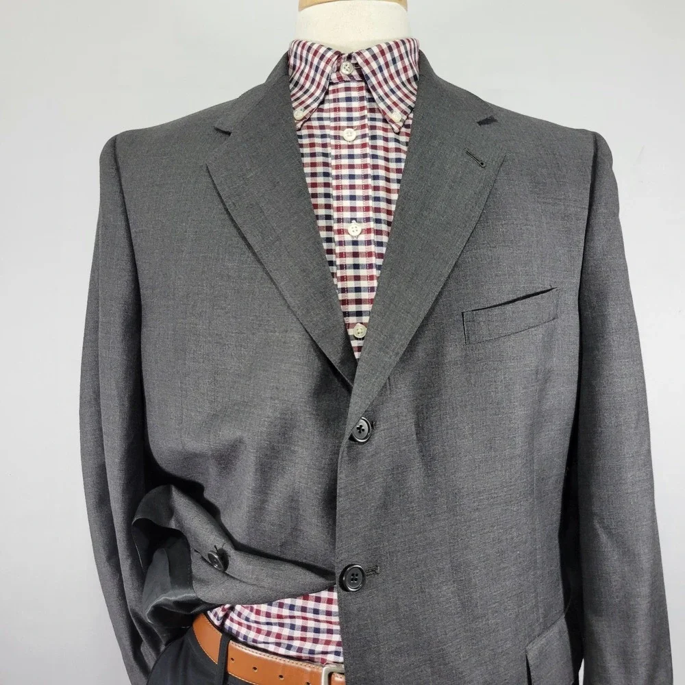 Daniel Cremieux Men's Sport Coat Blazer Three Button Charcoal Loro Piana Wool 48